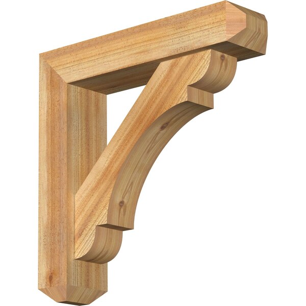 Ekena Millwork Olympic Craftsman Rough Sawn Bracket w/ Offset Brace, Western Red Cedar, 6"W x 26"D x 26"H BKT0604X26X26OLY04RWR - main